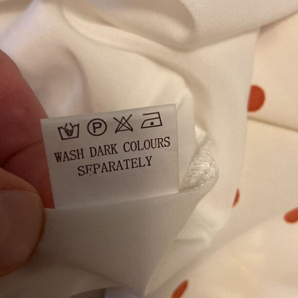 129. CREAM PUFF 50'S FLAIR polkadot A Line Dress - Picture 6 of 8